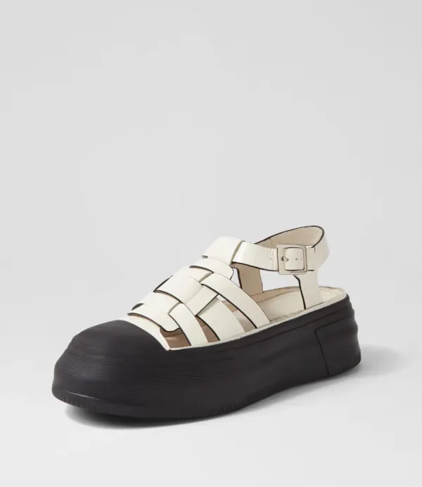 Women DJANGO & JULIETTE Askery Off White Black Patent Leather Sneakers