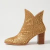 Women DJANGO & JULIETTE Astronomy Gold Dot Leopard Pony Ankle Boots