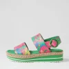 Women DJANGO & JULIETTE Atha Emerald Flowermania Leather Espadrilles