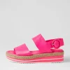 Women DJANGO & JULIETTE Atha Hot Pink Leather Espadrilles