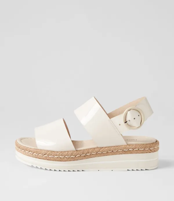 Women DJANGO & JULIETTE Atha Ivory Patent Leather Espadrilles