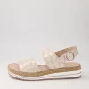 Women DJANGO & JULIETTE Atha Large Fit Nude Frill Leather Sandals