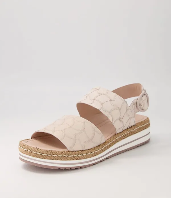 Women DJANGO & JULIETTE Atha Large Fit Nude Frill Leather Sandals