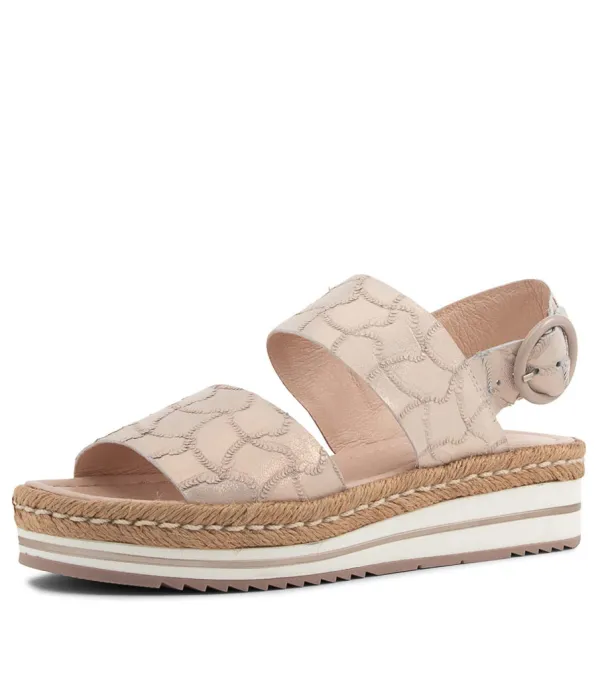 Women DJANGO & JULIETTE Atha Nude Frill Leather Sandals