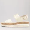 Women DJANGO & JULIETTE Atha White Frill Leather Espadrilles