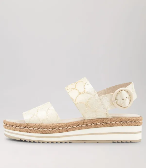 Women DJANGO & JULIETTE Atha White Frill Leather Espadrilles