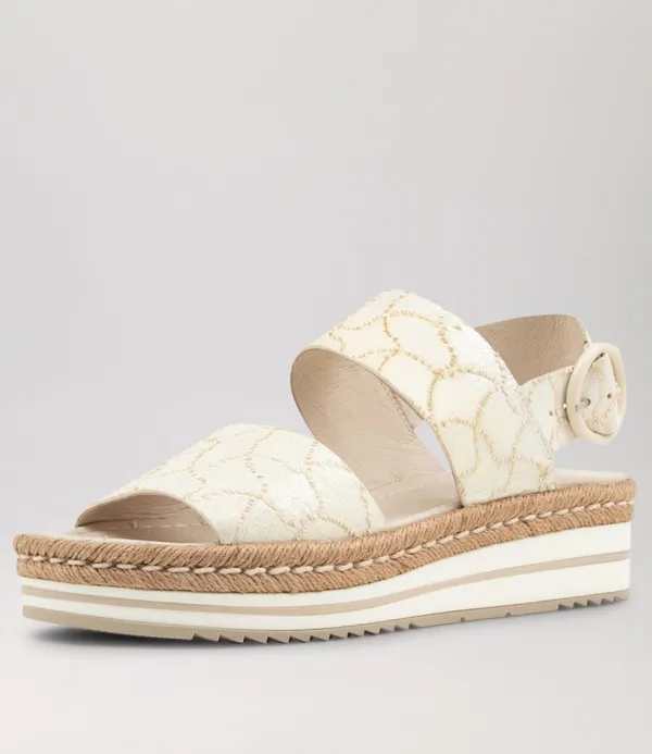 Women DJANGO & JULIETTE Atha White Frill Leather Espadrilles