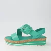 Women DJANGO & JULIETTE Atory Light Emerald Leather Espadrilles