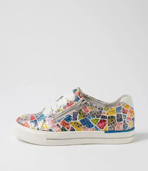 Women ZIERA Audry W Bright Metallic Multi Leather Sneakers