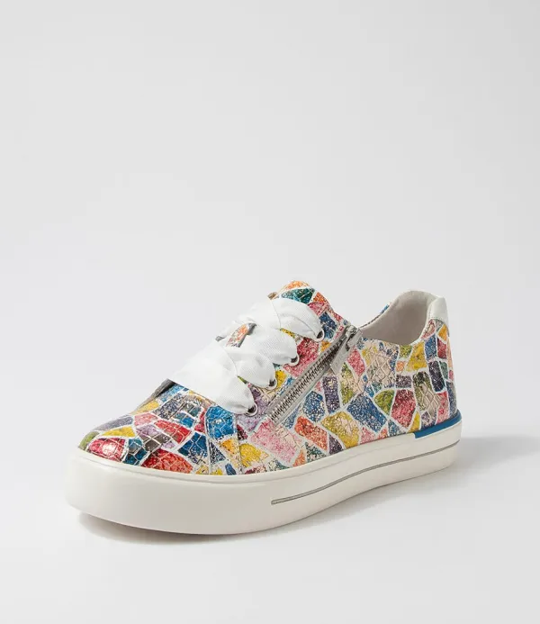 Women ZIERA Audry W Bright Metallic Multi Leather Sneakers