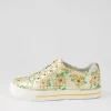 Women ZIERA Audry W Orange Cut Pale Gold Leather Sneakers