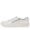 Women ZIERA Audry W White Silver Leather Sneakers