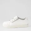 Women ZIERA Audry W White Wrinkle Patent Leather Sneakers
