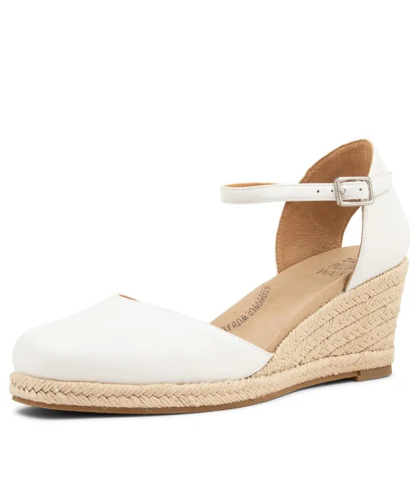 Women ZIERA Autumn W White Leather Heels