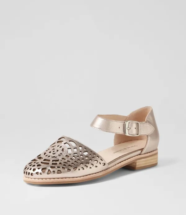 Women DJANGO & JULIETTE Averate Platino Leather Flat Shoes