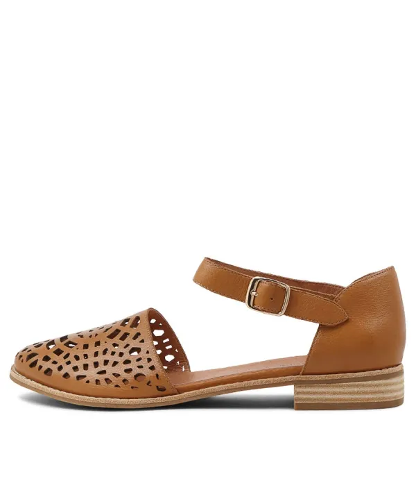 Women DJANGO & JULIETTE Averate Tan Leather Flat Shoes