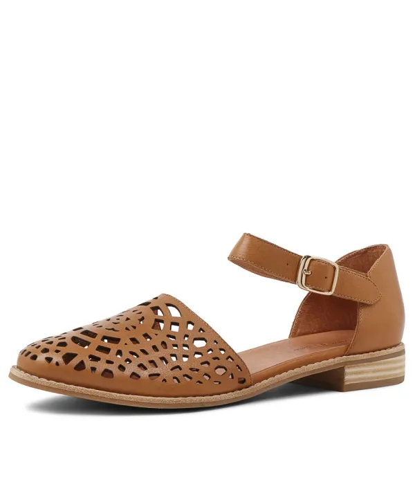 Women DJANGO & JULIETTE Averate Tan Leather Flat Shoes