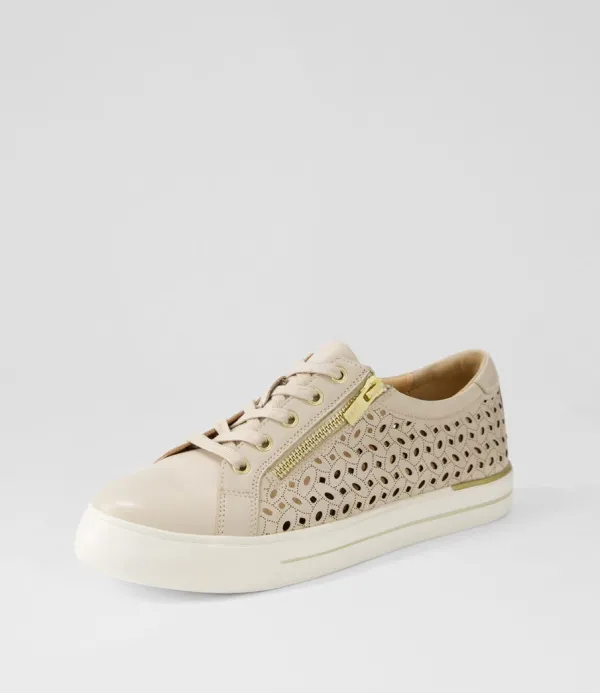 Women ZIERA Ayleen W Almond Leather Sneakers
