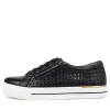 Women ZIERA Ayleen W Black Leather Sneakers