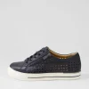 Women ZIERA Ayleen W Navy Leather Sneakers