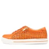 Women ZIERA Ayleen W Orange Leather Sneakers