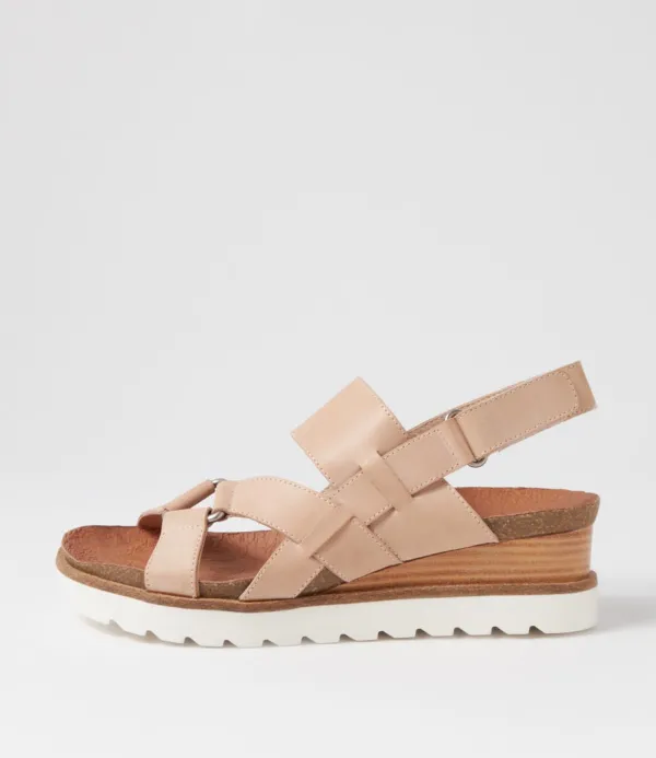 Women DJANGO & JULIETTE Baako Latte Leather Sandals