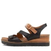 Women DJANGO & JULIETTE Babette Black Tan Leather Sandals
