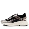 Women GEOX Backsie Black Mix Suede Sneakers