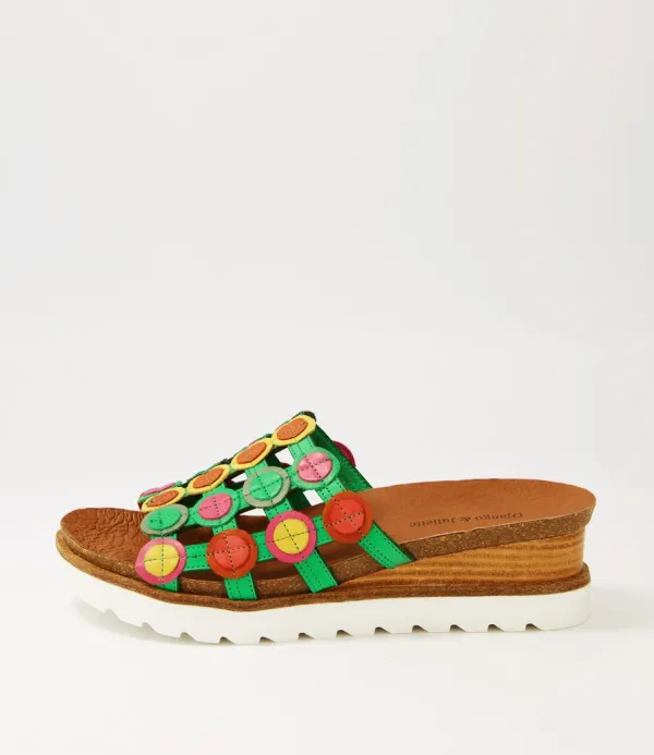Women DJANGO & JULIETTE Badabing Spearmint Bright Multi Leather Mukes