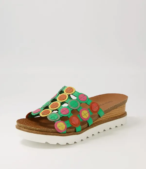 Women DJANGO & JULIETTE Badabing Spearmint Bright Multi Leather Mukes