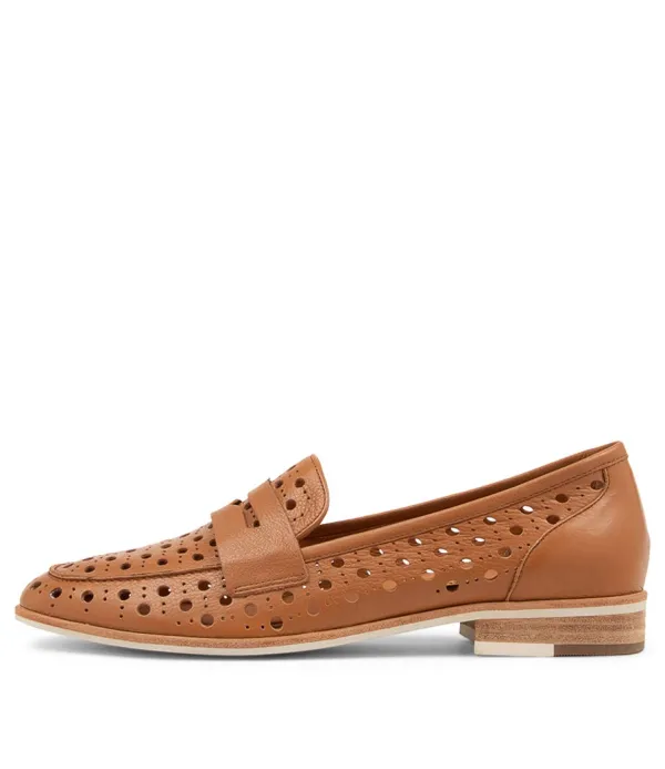 Women DJANGO & JULIETTE Balder Dark Tan Leather Loafers