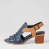Women DJANGO & JULIETTE Ballarat Navy Dark Tan Leather Sandals