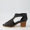 Women DJANGO & JULIETTE Bames Black Natural Heel Leather Sandals