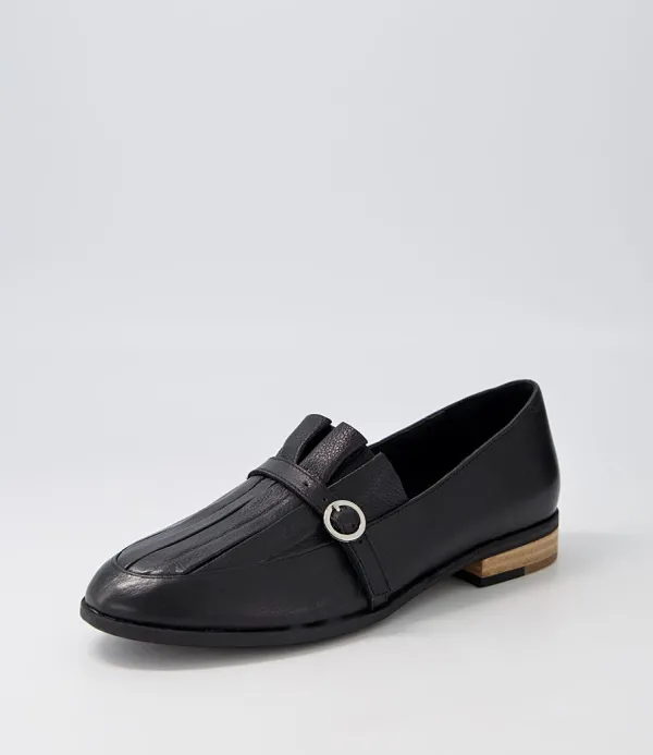 Women DJANGO & JULIETTE Banzos Black Leather Loafers