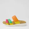 Women ZIERA Barbra Xw Bright Multi Leather Slides