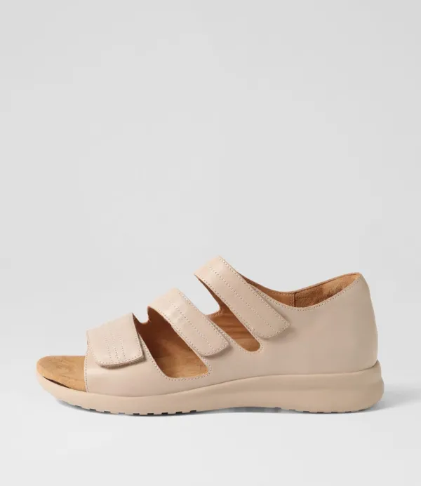 Women ZIERA Bardot Xw Almond Leather Sandals