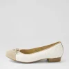 Women ARA Bari 21 Sand Print Leather Ballet Flats
