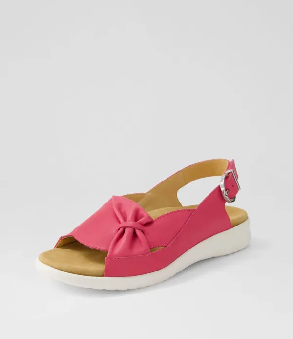 Women ZIERA Bari Xw Fuchsia White Leather Sandals