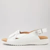Women ZIERA Bari Xw White Leather Sandals Ws