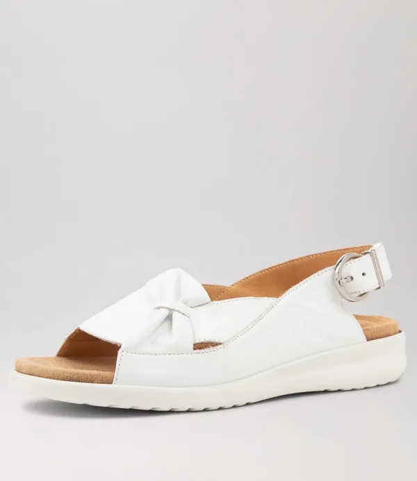 Women ZIERA Bari Xw White Leather Sandals Ws