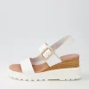 Women DJANGO & JULIETTE Barmer White Leather Sandals