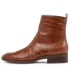 Women DIANA FERRARI Barnie Cognac Croc Leather Ankle Boots
