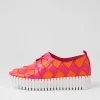 Women DJANGO & JULIETTE Baxta Fuchsia Bright Orange Leather Sneakers