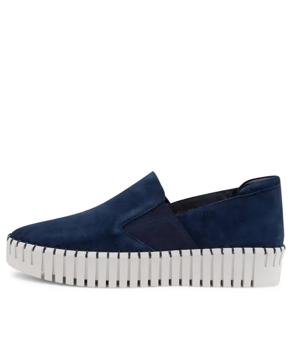 Women DJANGO & JULIETTE Becca Navy Suede Sneakers Ws