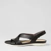 Women ZIERA Bellmont W Black Leather Sandals