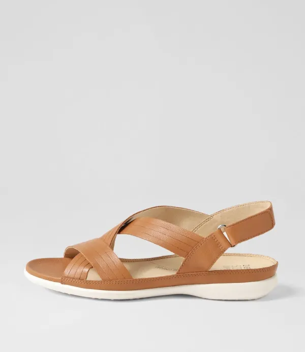 Women ZIERA Bellmont W Dark Tan Leather Sandals