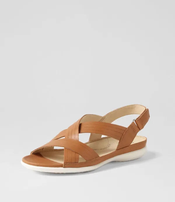 Women ZIERA Bellmont W Dark Tan Leather Sandals