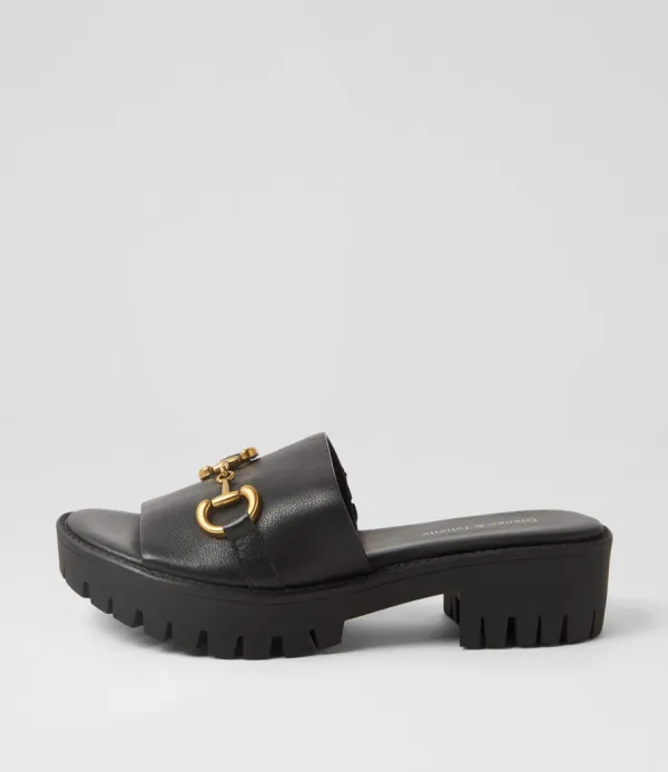 Women DJANGO & JULIETTE Belo Black Leather Sandals
