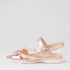 Women ZIERA Belta W Rose Metallic Leather Sandals