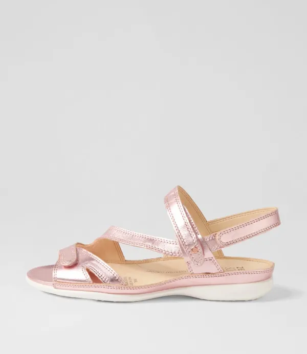 Women ZIERA Belta W Rose Metallic Leather Sandals